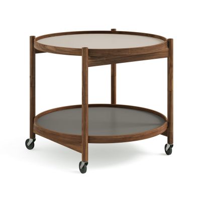 Brdr. Krüger Bølling Tray Table model 60 rullapöytä Stone, öljytty saksanpähkinärunko | Alk. 1 450,00 €