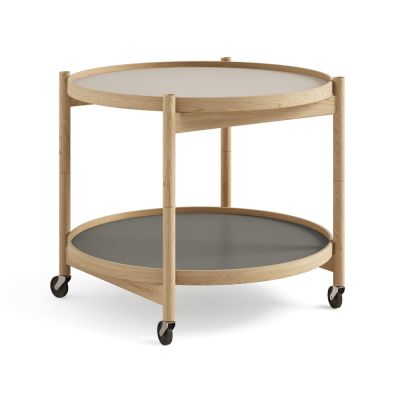 Brdr. Krüger Bølling Tray Table model 60 rullapöytä Stone, öljytty tammirunko | Alk. 1 116,00 €