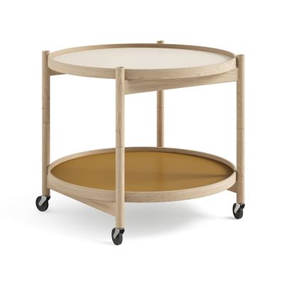 Brdr. Krüger Bølling Tray Table model 60 rullapöytä Sunny, käsittelemätön tammirunko | Alk. 1 004,40 €