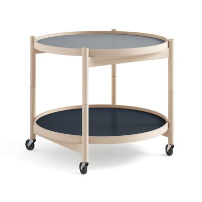 Brdr. Krüger Bølling Tray Table model 60 rullapöytä Water, käsittelemätön pyökkirunko