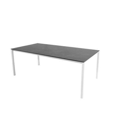 Cane-line Pure ruokapöytä Fossil black-valkoinen 200x100 cm | Alk. 2 667,00 €