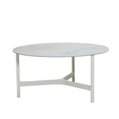 Cane-line Twist sohvapöytä, suuri Ø90 cm Fossil grey-white