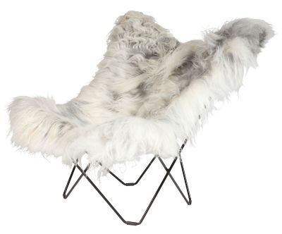Cuero Iceland Mariposa Wild Grey lepakkotuoli, musta jalka | Alk. 1 473,00 €