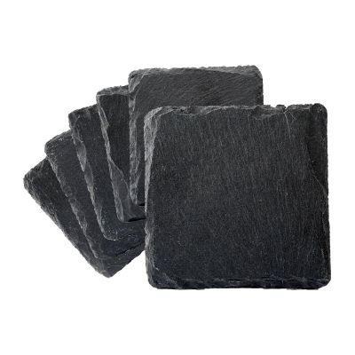 Dorre Liuskekivi lasinaluset 6-pack Musta | Alk. 7,00 €