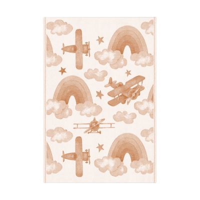 Ekelund Linneväveri Airplane vauvanpeitto 72x105 cm Ruskea | Alk. 42,09 €
