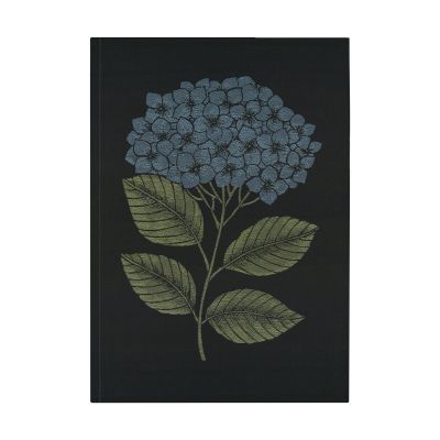 Ekelund Linneväveri Hydrangea keittiöpyyhe 48x70 cm Musta-sininen