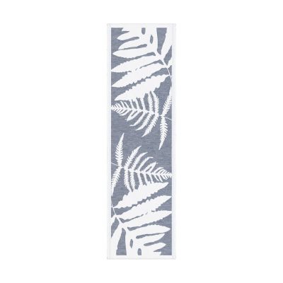 Ekelund Linneväveri Ormbunkar pöytäliina 50x150 cm Sininen-valkoinen | Alk. 55,90 €