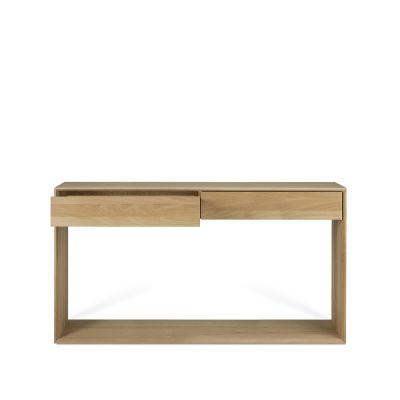 Ethnicraft Nordic konsolipöytä Lakattu tammi kaksi laatikkoa 160 x 40 cm | Alk. 1 479,00 €