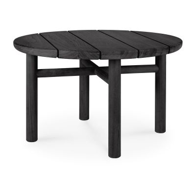 Ethnicraft Quatro outdoor -sohvapöytä mustaksi petsattu tiikki Ø 59 cm | Alk. 523,00 €