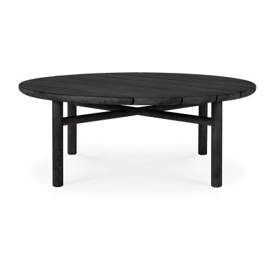 Ethnicraft Quatro outdoor -sohvapöytä mustaksi petsattu tiikki Ø 95 cm | Alk. 1 045,00 €