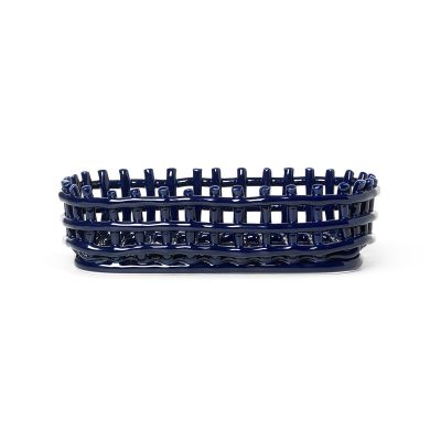 ferm LIVING Ceramic letitetty kori soikea 15x30 cm Sininen | Alk. 51,00 €