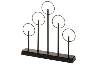 Finnlumor 5-haarainen kynttelikkö metalli musta