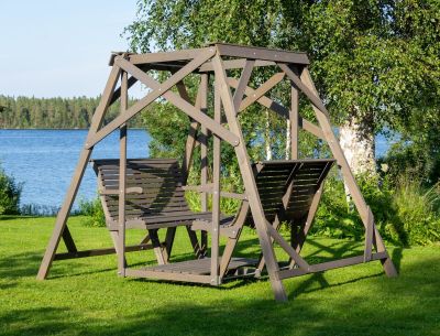 GRÖN vastakkain istuttava keinu, harmaa, kestopuuta