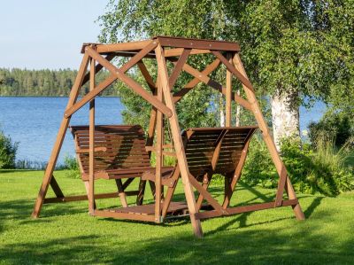 GRÖN vastakkain istuttava keinu, ruskea, kestopuuta