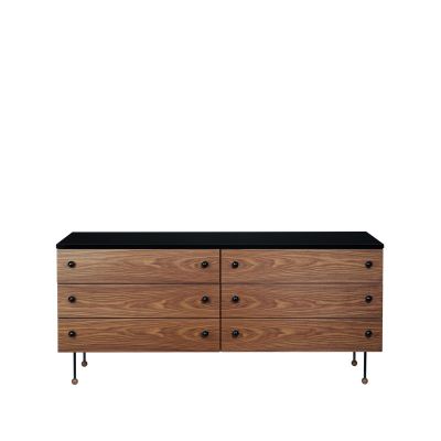 GUBI 62 Dresser -lipasto American walnut, 6 laatikkoa