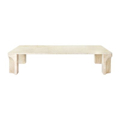 GUBI Doric sohvapöytä 80 x 140 cm Neutral white-travertine | Alk. 3 499,00 €