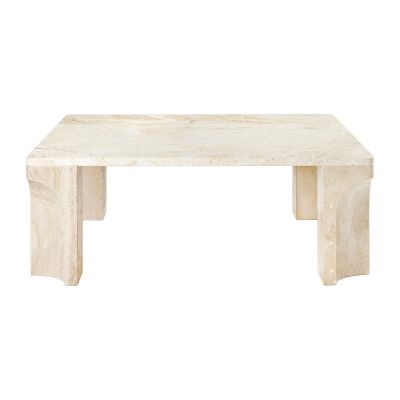 GUBI Doric sohvapöytä 80 x 80 cm Neutral white-travertine | Alk. 2 499,00 €