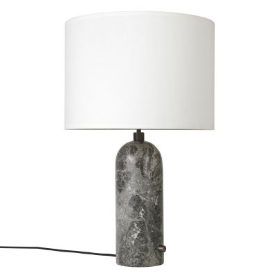 GUBI Gravity L pöytävalaisin grey marble + valkoinen varjostin | Alk. 586,00 €