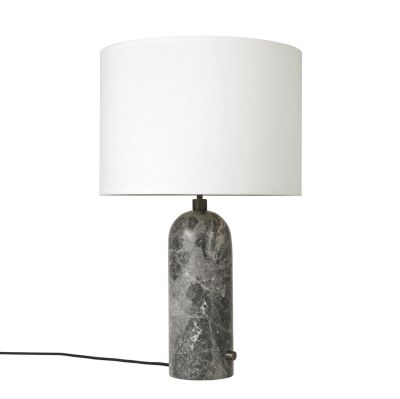 GUBI Gravity S pöytävalaisin grey marble + valkoinen varjostin | Alk. 508,00 €