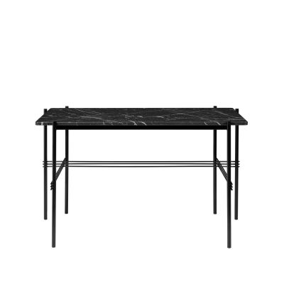 GUBI TS Desk -kirjoituspöytä Marble black, mustaksi maalattu teräs