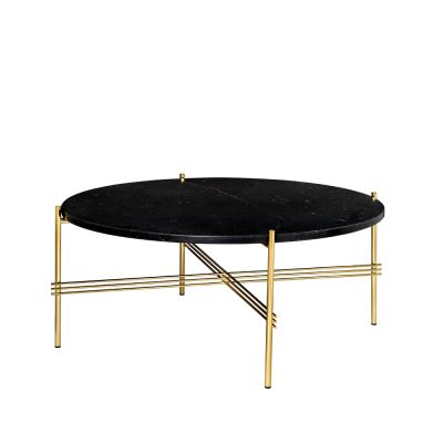 GUBI TS Round -sohvapöytä Black marquina marble, ø 80, messinkirunko | Alk. 1 349,10 €