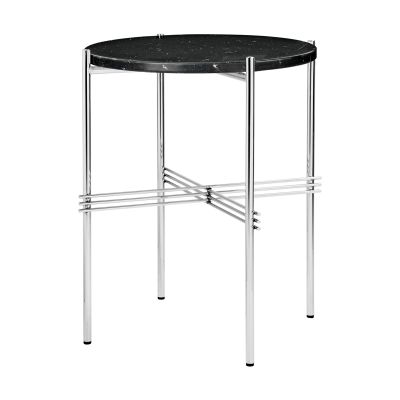 GUBI TS sivupöytä kiillotettu teräs Ø 40 Black marquina marble | Alk. 799,00 €