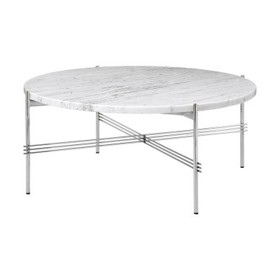 GUBI TS sohvapöytä kiillotettu teräs Ø 80 White carrara marble | Alk. 1 294,00 €