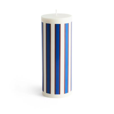 HAY Column Candle -pöytäkynttilä large 25 cm Off white-brown-blue | Alk. 32,00 €