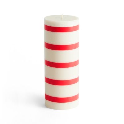 HAY Column Candle -pöytäkynttilä medium 20 cm Off white-red | Alk. 20,00 €