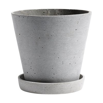 HAY HAY Flowerpot with saucer -ruukku L Ø17.5 cm Harmaa | Alk. 21,90 €