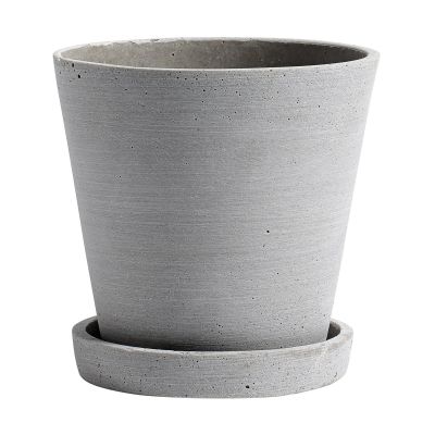 HAY HAY Flowerpot with saucer -ruukku M Ø14 cm Harmaa | Alk. 12,90 €
