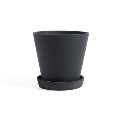 HAY HAY Flowerpot with saucer -ruukku XL Ø21.5 cm Musta | Alk. 29,00 €