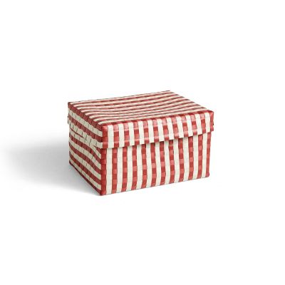 HAY Maxim Stripe Box -säilytyskori L 26,5x35,5 cm Röd-sand | Alk. 90,09 €