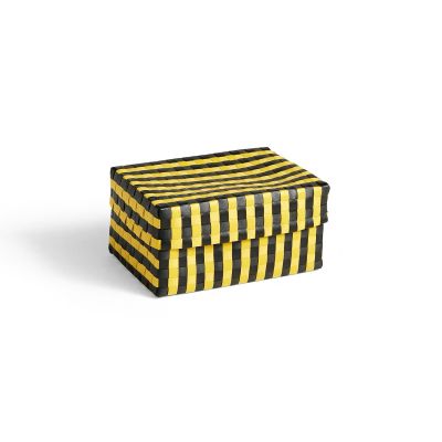 HAY Maxim Stripe Box -säilytyskori S 21x30 cm Gul-svart | Alk. 51,35 €