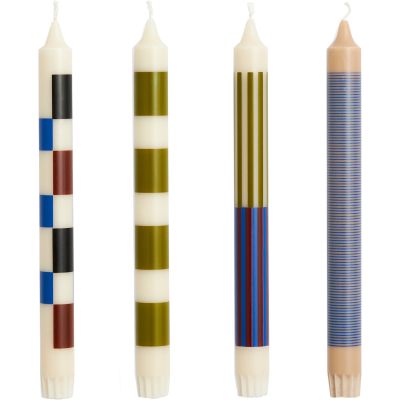 HAY Pattern kynttilät 4 kpl, off-white, army, sininen