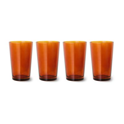 HKliving 70's glassware teelasi 20 cl 4-pakkaus Amber brown | Alk. 28,00 €