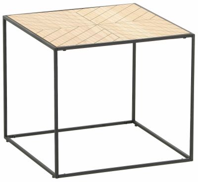 House Nordic Bergamo apupöytä 50x50 cm musta/ luonnonväri | Alk. 34,00 €