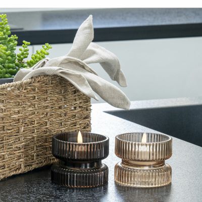 House Nordic kynttilänjalka 2 kpl Ø9x7 cm ruskea/kullanruskea | Alk. 15,00 €