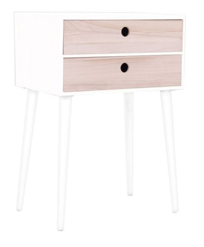 House Nordic Rimini yöpöytä 2-laatikolla valkoinen/puu | Alk. 109,00 €