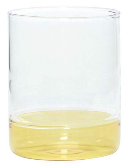 Hübsch Kiosk juomalasi kirkas/keltainen