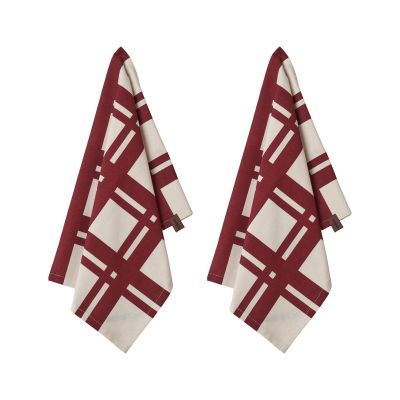 Humdakin Humdakin Red Check -keittiöpyyhe 2-pakkaus Off white/Red | Alk. 17,77 €
