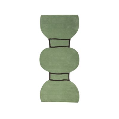 Kateha Silhouette figure -matto Dusty green, 110 x 240 cm