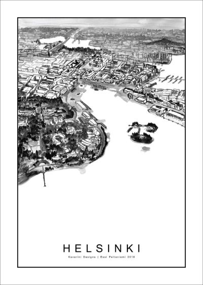 Kaverini Sella Helsinki kaupunkijuliste 50x70 cm