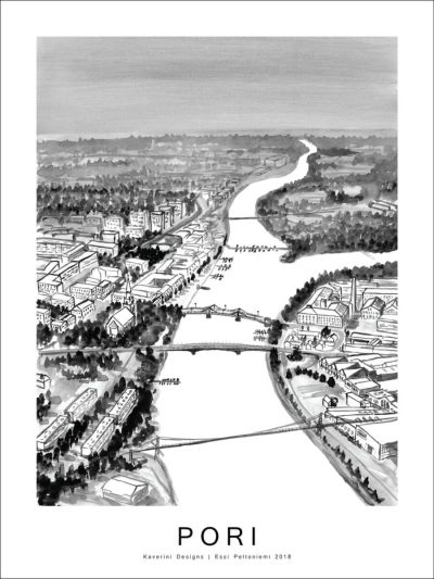 Kaverini Sella Pori kaupunkijuliste 50x70 cm