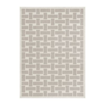 Layered 60S Geo Basket Weave -villamatto Oatmeal, 300 x 400 cm