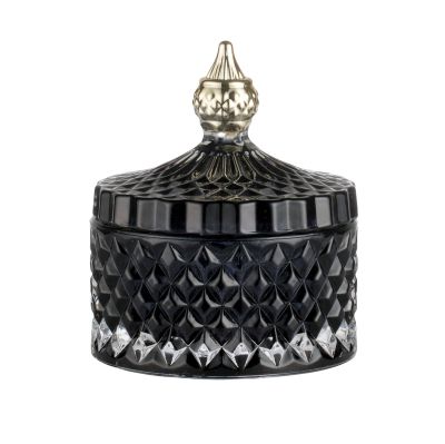 Lene Bjerre Miya säilytyspurkki kannella, Ø 8,5 cm tummanharmaa / musta