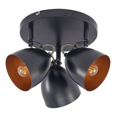 Lindby - Fintja 3 Round Kattovalaisin Black/Gold | Alk. 32,00 €