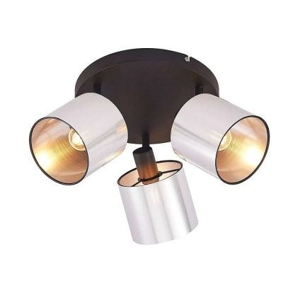 Lindby - Joudy 3 Round Kattovalaisin Alu/Black | Alk. 22,00 €