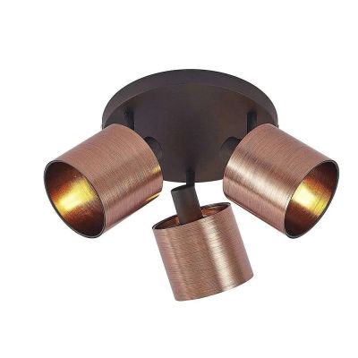 Lindby - Joudy 3 Round Kattovalaisin Bronze/Black | Alk. 63,00 €
