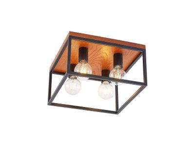 Lindby - Miravi 4 Kattovalaisin Wood/Black Lindby